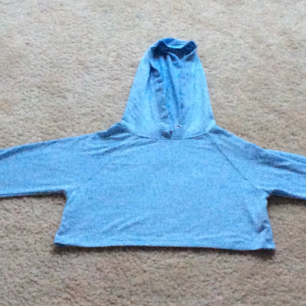 light blue long sleeved crop top